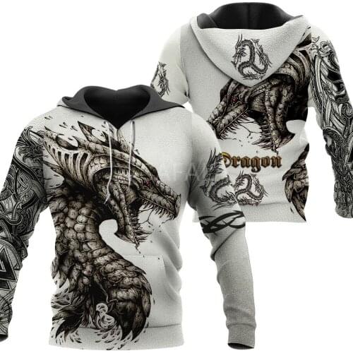 Tattoo And Dungeon Dragon 3D Print Hoodie Man Women Harajuku Outwear Zipper Pullover Sweatshirt Casual Unisex Jacket Style-5