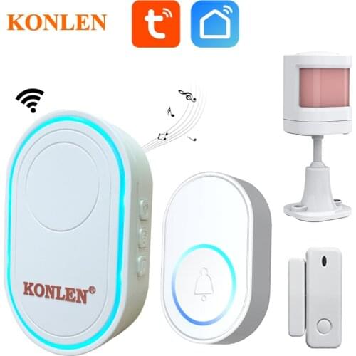 Tuya Smart Life WIFI Home Security Alarm Doorbell Ring System with Wireless Door Window Sensor Motion Smoke Detector SOS Alert