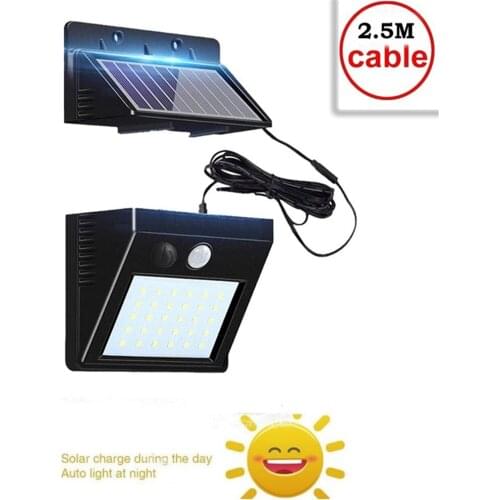 PIR Solar Powered Outdoor Motion Sensor Security 30LED Light Ip65 Waterproof & Heatproof Garden Wall Lighting Lamp (Black) indoo