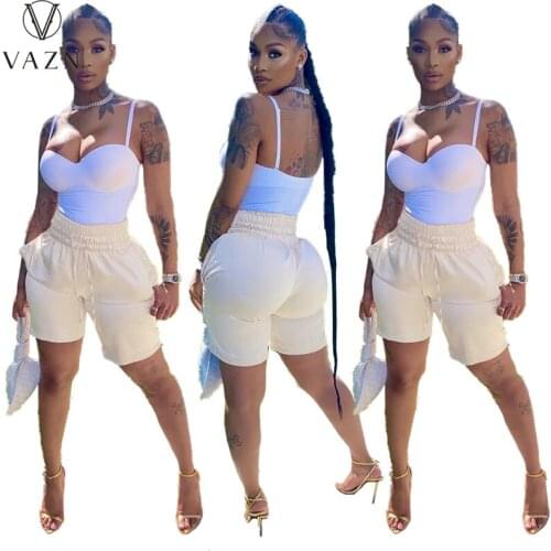 VAZN 2021 Summer Solid Simple Tracksuits Free Nature Young Daily Casual Free Regular Fashion Women Knee Length Pants