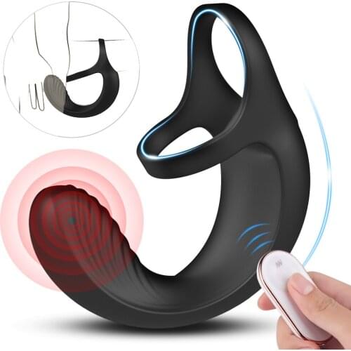 Vibrating Cock Ring with 9 Modes Penis Stimulator Prostate Massager Vibrator Longer Harder Stronger Erection Sex Toys for Man