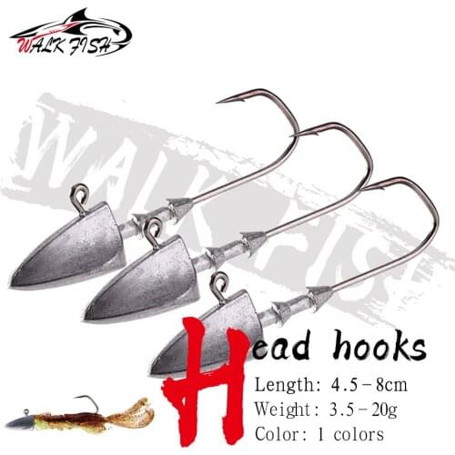 WALK FISH 5PCS/Lot Triangle Head Hooks 3.5g 5g 7g 10g 14g 20g Ship type fishing hook soft worm jig Lure Hook Jig Head Hook