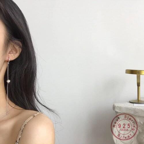 925 Sterling Silver Exquisite White Pearl Stud Earrings Women Charm French Simple Sweet Romantic Anniversary Gift Jewelry