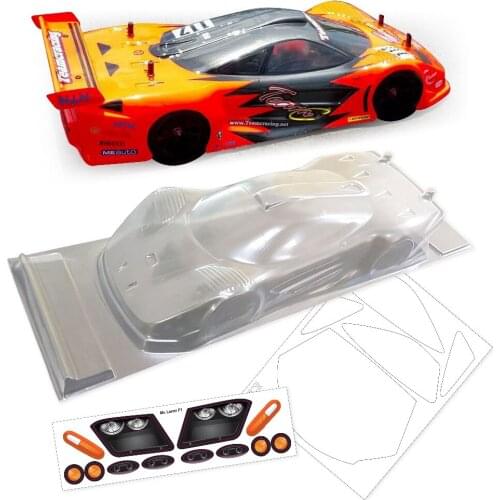 1/10 on road Mcclaren F1 GTR Longtail PC clear body for 1/10 on road car 190mm