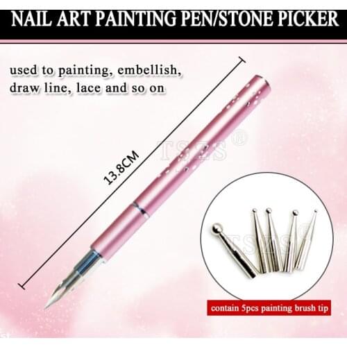1pcs/lot DIY Gel Design Painting dotting Pen Set for Salon Manicure Tool Fashion