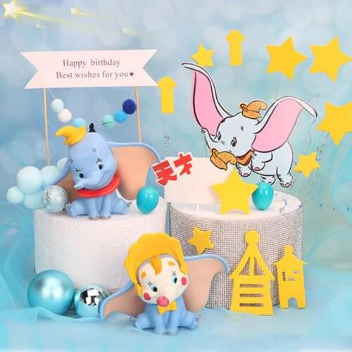 10cm Cute Elephant figure Fly Elephant Cake decoration Could Christman ball cake topper for kids birthday wedding decor
