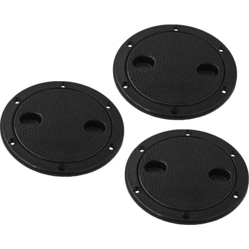3pcs Marine Plastic 100mm / 4" Deck Plate-Black Inspection Plate For Boat RV