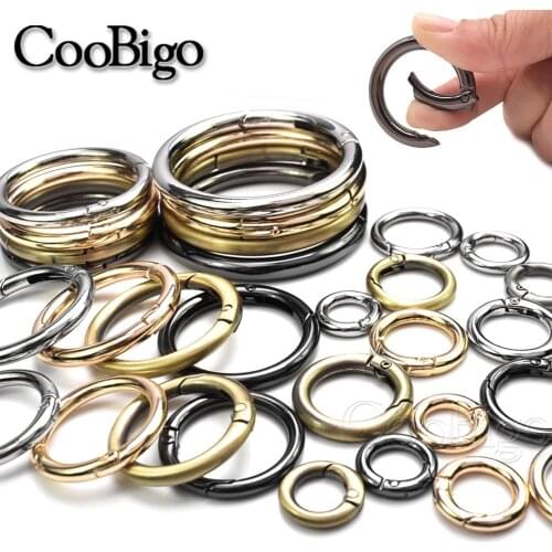 5pcs Metal Spring Snap Ring Openable O-rings Clip Buckle Clasp for Keyring Keychain Outdoor Backpack Luggage Accessories 10-20mm