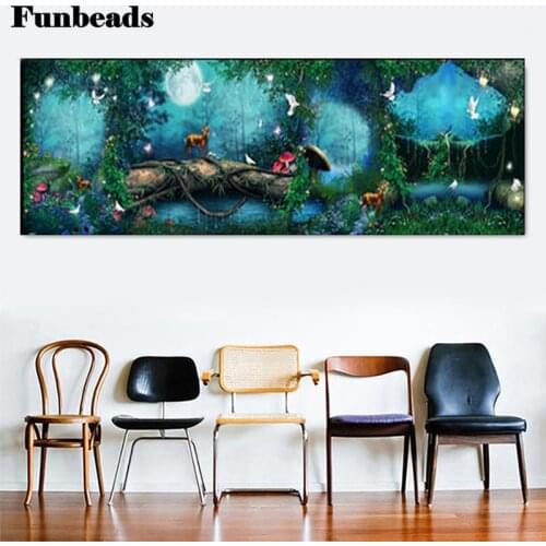 5D DIY Diamond Painting Romantic dream forest landscape Picture Of Rhinestones full Diamond Embroidery Mosaic Home Decor ff4294
