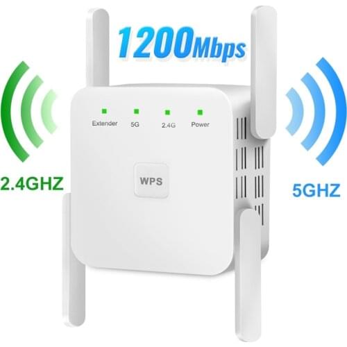 5Ghz Wireless WiFi Repeater 1200Mbps Router Wifi Booster 2.4G Wifi Long Range Extender 5G Wi-Fi Signal Amplifier Repeater Wifi