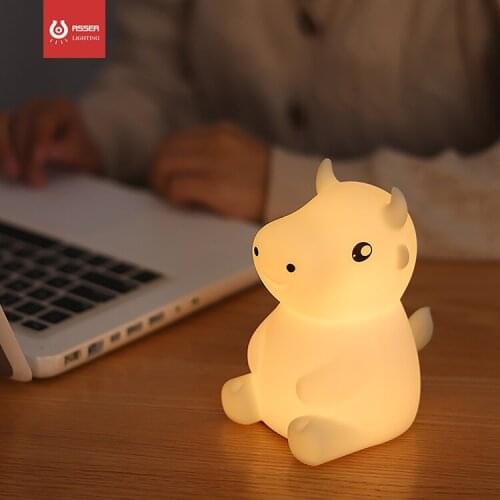 7 colors Silicone Night Light Calf Cow Sleep Lamp Novel Colorful LED Night Light Gift