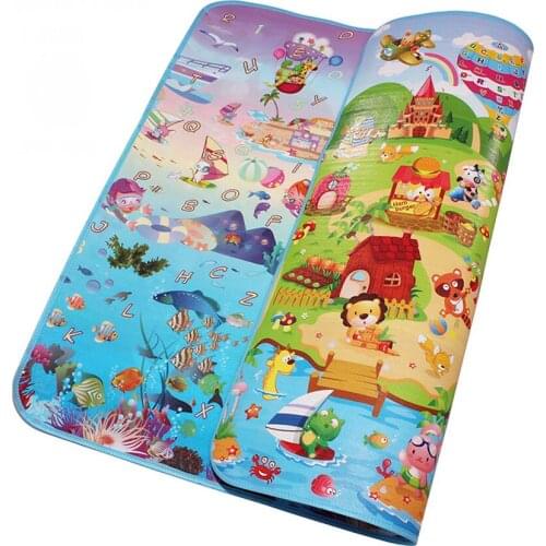 8MM Thicknss Baby Play Mats Sea World and Happy Farm Patterns Infant Crawling Carpets Toddler Picnic Mats Double Side Printing