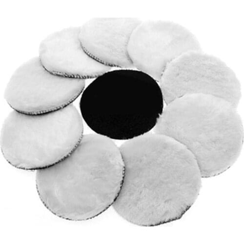 80% HOT SALES!!! 10Pcs/Set 125mm Artificial Wool Car Auto Care Soft Polishing Waxing Buffing Pad