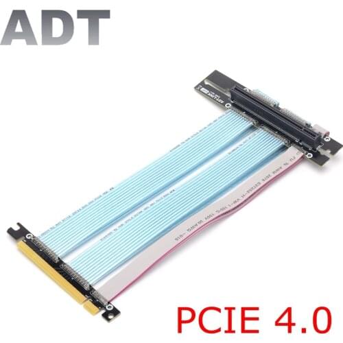 ADT PCI-E 4.0 x16 Graphics Video Card Vertical Extension Cable Adapter Extender PCIe 16x Compatible with ATX Mid-tower Chassis