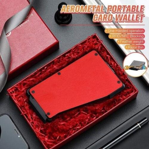 Aerometal Portable Card Wallet Automatic Card Case New Creative Mechanical Business ID Card Box Portable Credit Card Case