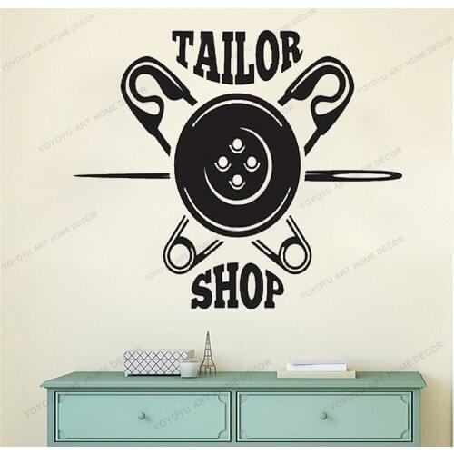 Atelier wall decal Tailor Shop Sewing Studio Fashion Clothes wall sticker clock Stickers Shop Tailor personalized yw-723