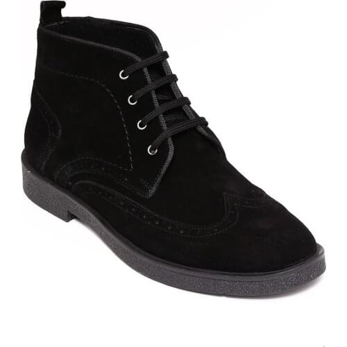 Black Suede Laced Ankle Boots Wessi