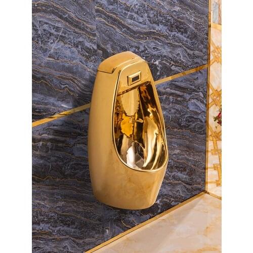 Color gold urinal wall mounted toilet urinal integrated intelligent sensing urinal mens urinal