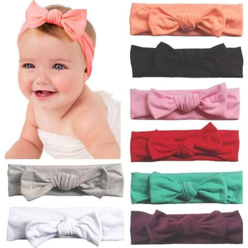 [3 packs] New Style Childrens Hairband Female Pure Cotton Bow Hairband Three Packs Printed Elastic Headband