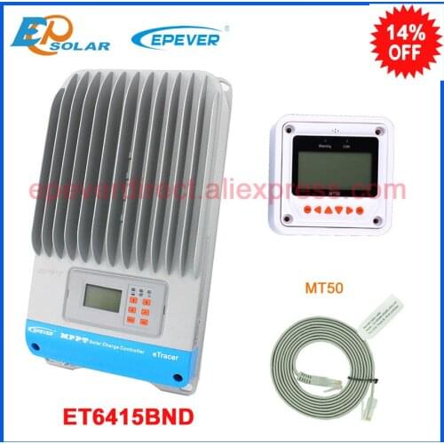 EPSolar MPPT 12v 24v 36v 48v auto work solar panel controller ET6415BND with MT50 remote meter for real-time monitor 60A 60amp