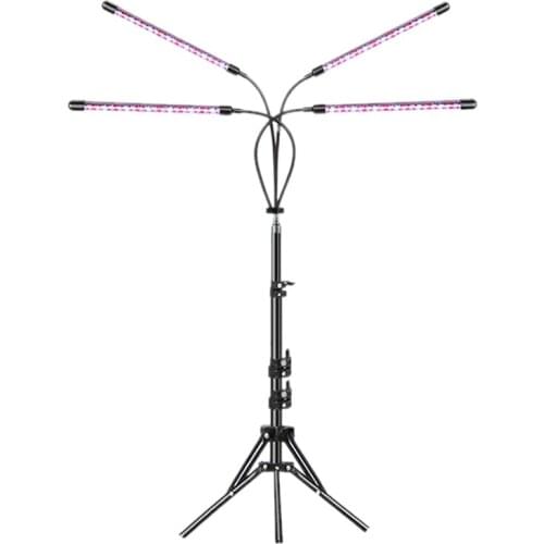 Grow Light With Stand For Indoor Plant 4 Heads LED Growing Lamp With Remote Controll Full Spectrum 3 Modes 9 Level