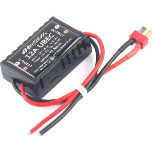 JMT 12A UBEC Switch Mode BEC Voltage Stabilizer Output 5V /6V / 7.4V 12A Max 20A Input 3S-6S Lipo 7V-25.5V for RC Drone Aircraft
