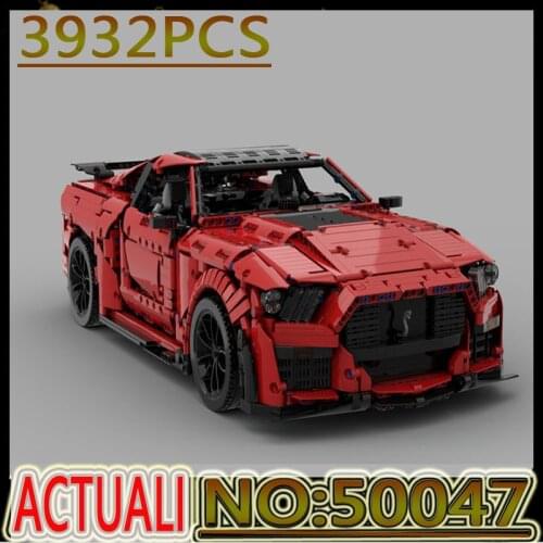 Hot Lepingstyle MOC-50047 Racing Shelbyins GT500s Remote Control Sports Car Technology Building Blocks Bricks Toys Birthday Gift