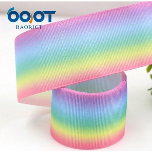 1-1/2" Wide 38mm Rainbow gradient Printed Grosgrain Ribbon 10 Yards DIY For Hair Bows & Crafts Wedding Birthday Party decoration