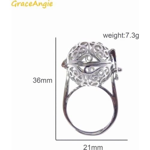 GraceAngie 1PC High Quality Copper Ring Openable Cage Locket Party Wedding Aromatherapy Perfume Diffuser Fashion Women Jewelry