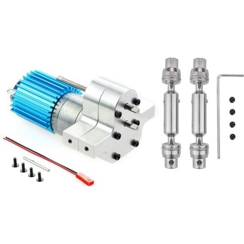 Metal Transmission Gearbox 370 Motor with Drive Shaft Upgrade Accessories for WPL C14 C24 B24 B36 MN D90 MN99S RC Car