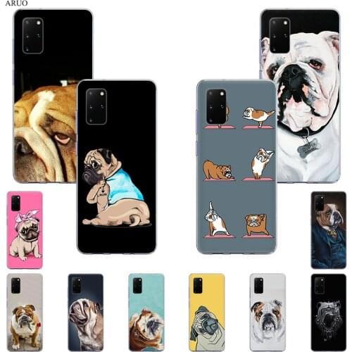 Cute French English Bulldog Phone Case For Samsung S20 Ultra S10 Lite S9 S8 S10E Note 20 10 Pro 9 8 Soft Silicone Cases cover