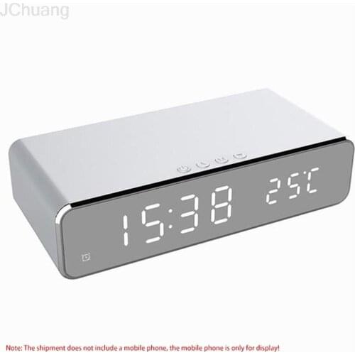 Multifunction Alarm Clock for Indoor Thermometer Wireless Charging for Phone Time Display Date Display