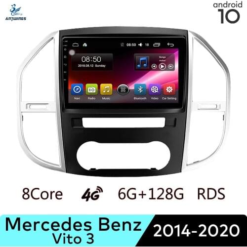 ANTWINS Android 10 Car Radio Stereo Multimedia Player with Touch Screen Bluetooth Apple Play for Mercedes Benz Vito 3 2014-2020