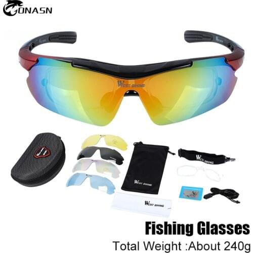 ONASN New 5 Lenses Fishing Eyewear Polarized Sports Men Sunglasses Road Cycling Glasses Women Outdoor Mountain Fishing Equipment
