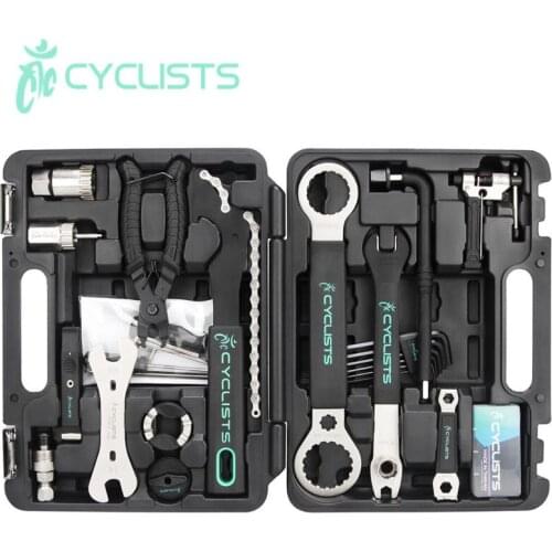 CYCLISTS Professional Bicycle Repair Tools 18 In 1 Cycling Multitool Chains Pedal BB Wrench Hex Key Bike Tools Kit Box Set Bike