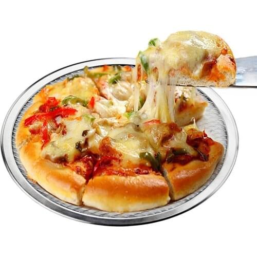 New Aluminum Flat Mesh Pizza Screen Round Baking Tray Metal Net Bakeware Kitchen Tools Pizza 6-22inch Bakeware Cookware