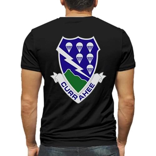 2019 New Summer Style Men Tee Shirt 506th Parachute Infantry Regiment US Army USAR WWII Black Short Sleeve Shirt