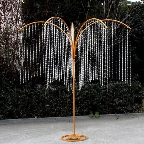 2021 New Wedding Arch Props Tieyi Crystal Tree Can Lift The Road Leading Wedding Catwalk Decoration Beads Curtain Wishing Tree