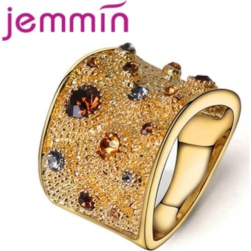 New Popular Sparkling Round Finger Rings with High Quality 925 Sterling Silver Hot Sale Trendy Present for Woman/Girlfriend