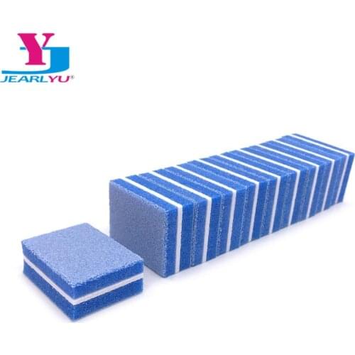 20Pcs/lot Nail File Buffer Blue Sanding Sponge Block Portable Manicure Pedicure Tool High Quality Tips Salon Usage Strong Thick
