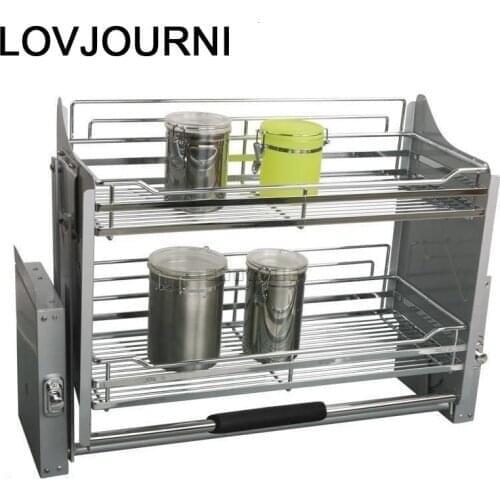 Pantry Mutfak Alacena Accessories Organizer Stainless Steel Hanging Cuisine Rack Kitchen Cabinet Cestas Para Organizar Basket