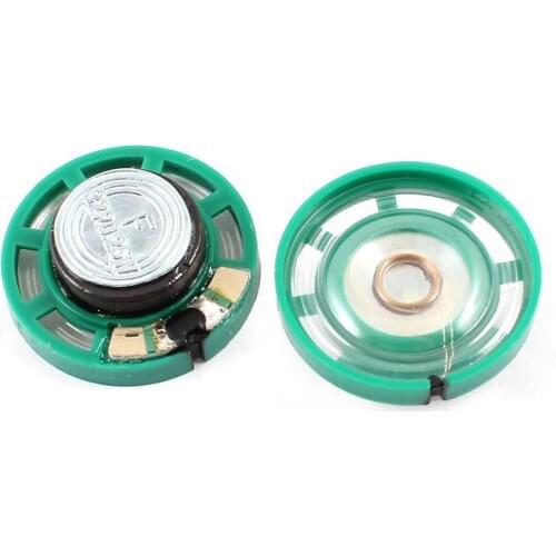 Portable 0.25 W 32 Ohm Plastic 4 Magnetic Speaker with 27 mm Diameter Green + Silver