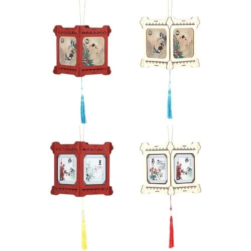 Portable Hanging Lantern with LED Light Lamp for Chinese New Year Spring Festival Mid-Autumn Home Decoration Party Celebration