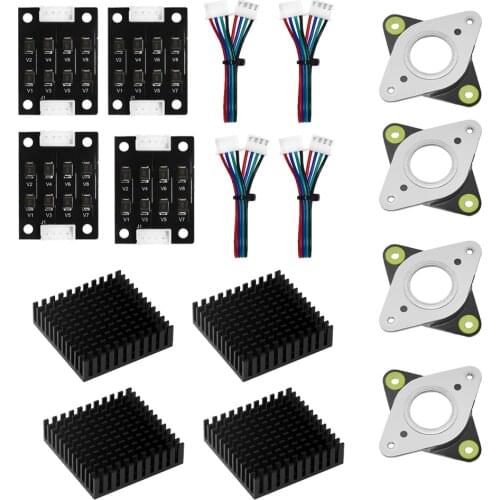 3D Printer Supplies, NEMA 17 Stepper Motor Smoothers + Vibration Dampers + Heatsinks + Connecting Wires for 3D Printers Part