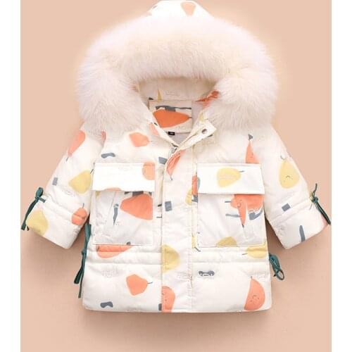 Girls' Down Jacket 2021 New Thickened Toddler Girls Clothes Winter Kids Thickened Outerwear Baby Girl Winter Coat 12m 4-8Y