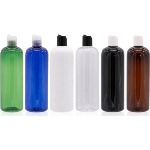 500ML Empty PET Bottles Plastic With Disc Top Cap Makeup Personal Care Shampoo PET Bottle With Screw Lid Cosmetics Containers