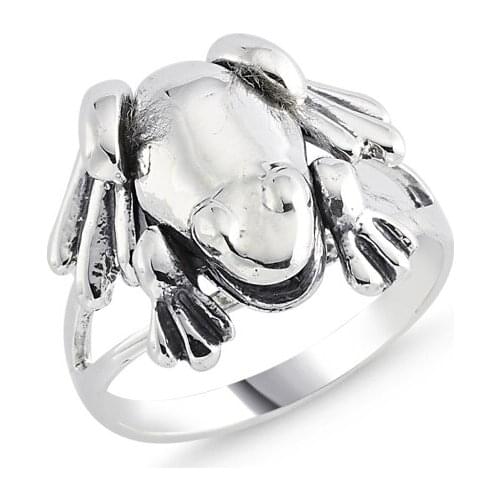 Silverlina Silver Without Stone Frog Pattern Ring