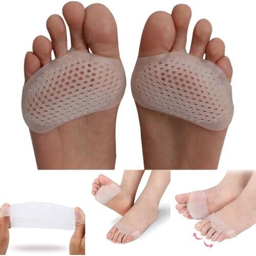 1 Pair Silicone Honeycomb Forefoot Pad High Heel Shoes Pad Gel Insoles Breathable Pain Relief Foot Pads Insoles Socks