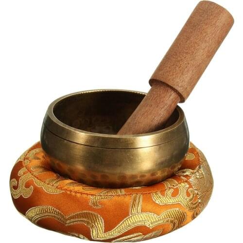 Tibetan Buddhist Singing Bowl Set Nepal Buddhism Brass Prayer Bowl For Meditation Traditional Healing Singing Home Decoration