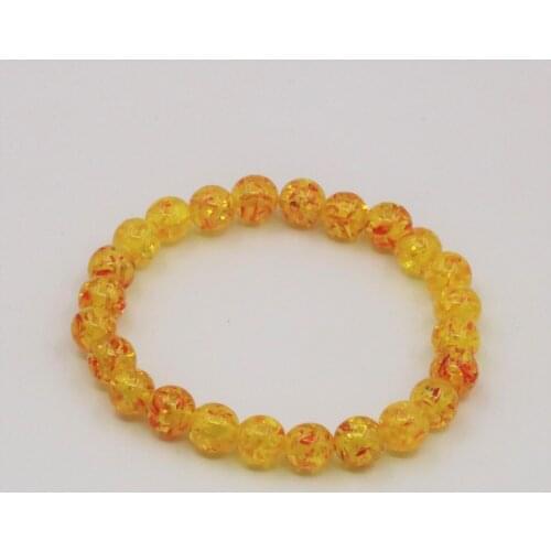 High-quality Hot Gold 8mm 10mm Round Beads Imitation Ambers Bracelet Anklets for Adult Women Gift Jewelry Handmade 7.5inch Y109